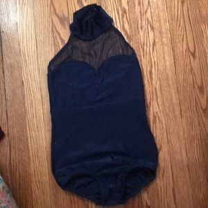 navy custom leotard